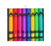 HJFCZH colored crayons Printing Drying Mat for Kitchen 16x18in | Ultra Absorbent Dish Drying Throw with Cute Prints - Sink Cover Protector & Countertop Layer