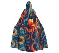 HJFCZH Colorful Octopus Printing Halloween Adult Hooded Cloak is a super large, comfortable, and durable cloak