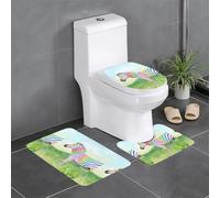HJFCZH Colorful Zebra Prints 3 Piece Bathroom Rugs Set 24x16in - Well-crafted Polyester Throw Rugs for Enhanced Comfort & Grip