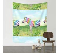 HJFCZH Colorful Zebra Prints Wall Tapestry 60x51in - High-Grade Polyester Throw, Dorm Decor, Beach Blanket & Versatile Room Layer