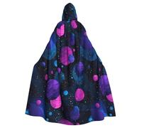 HJFCZH cosmic shining planet Printed Halloween Adult Hooded Cape Cloak for wear during Halloween, role-playing