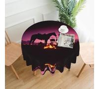 HJFCZH Cowboy West Prints Round Table Throw 60 Inch - Waterproof Table Cover - Soft & Wrinkle Resistant Decor Layer for Dinners, Parties & Everyday Use
