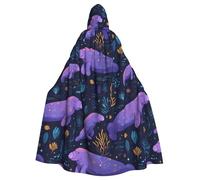 HJFCZH crazy save manatee Prints Halloween Adult Hooded Cloak for various party and carnival settings