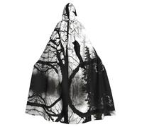 HJFCZH Crow On Branch Printing Halloween Adult Hooded Cloak is a super large, comfortable, and durable cloak