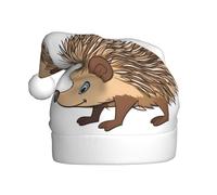 HJFCZH cute Cartoon Hedgehog Printing Christmas Hat for Adult Soft and Fluffy Brim, Lightweight Comfort