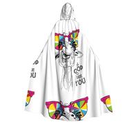 HJFCZH cute funny giraffe Prints Hooded Cloak - Extra Large Cape with Drawstring, Cozy Layer