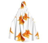 HJFCZH Cute goldfish Prints Hooded Cloak - Long Polyester Throw for Durable Cosplay & Halloween