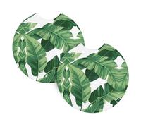 HJFCZH Cute green palm leaves Prints Car Cup Coasters 2-Pack - Engineered Neoprene Drink Layers: Heat & Cold Resistant, Waterproof Protection - Universal Fit