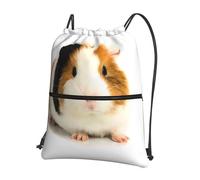 HJFCZH Cute Guinea Pig Prints Drawstring Zipper Backpack Lightweight Sport Gym Bag Water-Resistant Travel Throw Cover for Men Women Teens