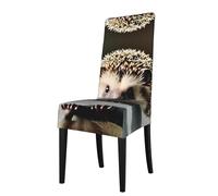 HJFCZH Cute hedgehog Prints Dining Chair Throw Covers - Stretchable Slipcovers for Chair Seat Back - Protect Furniture from Kids & Pets - Easy Care, No Ironing Needed