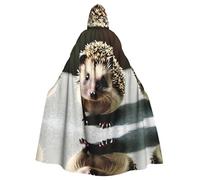 HJFCZH Cute hedgehog Prints Hooded Cloak - Oversized Cape, Cozy Throw for Halloween & Cosplay Fun