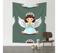 HJFCZH Cute little angel Prints Wall Decor Tapestry 60x51in - Boho Dorm Room Backdrop, Beach Blanket & Stylish Sofa Throw