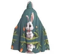 HJFCZH Cute Rabbit Printed Halloween Adult Hooded Cloak for various party and carnival settings