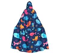HJFCZH cute sea animal Prints Halloween Adult Hooded Cloak for various party and carnival settings