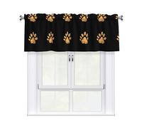 HJFCZH Cute Tiger Paw Prints Durable Window Layer - 54x18 Inch 100% Polyester Peach Skin Valance for Long-Lasting Style