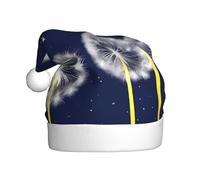 HJFCZH Dandelions in the night sky Picture Christmas Hat for Adult quality accessory soft, lightweight, and fluffy