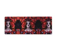HJFCZH Day Of The Dead Sugar Roses Skull Prints Mouse Pad 12x31.5in