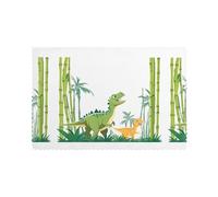 HJFCZH Dinosaurs in The Bamboo Forest Prints Placemats Set of 6 12x18in - Heavy-Duty Polyester Table Covers Engineered for Lasting Performance