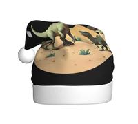 HJFCZH Dinosaurs on the moon Picture Christmas Hat for Adult quality festive accessory crafted soft, lightweight