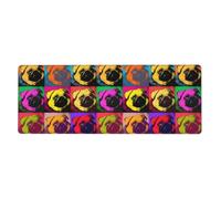 HJFCZH Dogs Pop Art Pug Mouse Pad 12x31.5in Extended Desk Mat