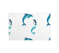 HJFCZH Dolphins and Mermaids Printed Placemats for Dining Table Set of 6 for Hotels, Homes, and Banquets as Decorative Table Decorations, Beautiful durable