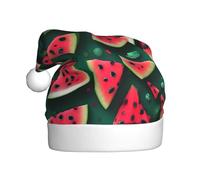 HJFCZH Dream Watermelon Printing Christmas Hat for Adult Soft and Fluffy Brim, Lightweight Comfort