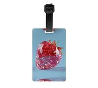 HJFCZH Durable PVC Luggage Tag with Detachable Wristband for Travel | Suitcases, Backpacks - Bulk Set for Men Women Crystal Strawberry Prints