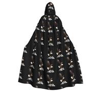 HJFCZH Eagle on the snowy mountain Pattern Halloween Adult Hooded Cape Super Large Hooded Cloak with Bow Tie, No Zipper