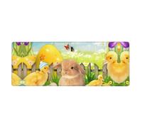 HJFCZH Easter Bunny Spring Butterfly Prints Mouse Pad 12x31.5in