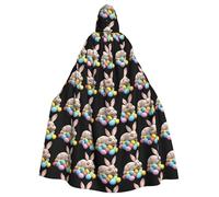 HJFCZH Easter egg sleeping bunny Pattern Halloween Adult Hooded Cape Super Large Hooded Cloak with Bow Tie, No Zipper