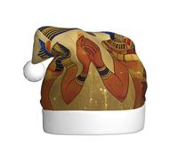 HJFCZH Egyptian Pharaonic Frescoes Picture Christmas Hat for Adult quality festive accessory crafted soft, lightweight
