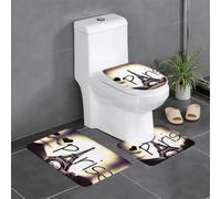 HJFCZH Eiffel Tower Love Paris Prints 3 Piece Bathroom Rugs Set 24x16in Ultra Soft & Absorbent Throw Rugs for Comfort & Style
