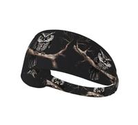 HJFCZH Elastic Exercise Headband - Sweat-Absorbing Sports Throw | for Running Yoga & More Late Night Owl Printing