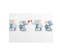 HJFCZH Elephants fighting for the apple Printed Placemats for Dining Table Set of 6 for Hotels, Homes, and Banquets as Decorative Table Decorations, Beautiful durable