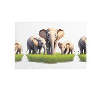 HJFCZH Elephants in The Rice Fields Prints Placemats Set of 6 12x18in - A Great Housewarming Gift for a Warm & Stylish Home