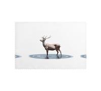 HJFCZH Elk stepping on the water Printed Placemats for Dining Table Set of 6 for Hotels, Homes, and Banquets as Decorative Table Decorations, Beautiful durable