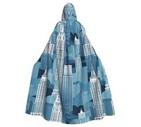 HJFCZH empire state building Picture Halloween Adult Hooded Cloak ensuring easy care and long-lasting use