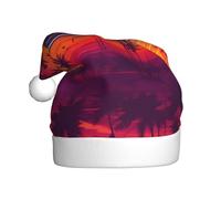 HJFCZH Enchanting twilight Printing Christmas Hat for Adult Soft, Lightweight, and Fluffy Design for Men and Women