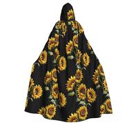 HJFCZH Facing the sun Pattern Halloween Adult Hooded Cape Super Large Hooded Cloak with Bow Tie, No Zipper