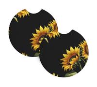 Hjfczh Facing The Sun Printed Car Interior Cup Holder Pad 2 Pc Waterproof & Quick Drying, Protects Against Spills & Scratches