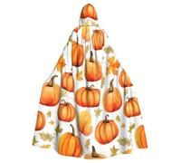 HJFCZH fall watercolor pumpkins Prints Halloween Adult Hooded Cloak for various party and carnival settings