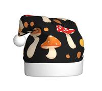 HJFCZH Fallen leaves and mushrooms Picture Christmas Hat for Adult quality festive accessory crafted soft, lightweight