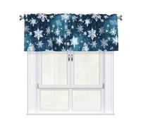 HJFCZH Falling Snowflakes Prints Kitchen Window Cover - 54x18 Inch Peach Skin Valance for Soft Lighting & Easy Style