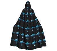 HJFCZH Fantasy life in the ocean Pattern Halloween Adult Hooded Cape Super Large Hooded Cloak with Bow Tie, No Zipper