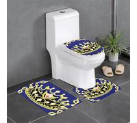 HJFCZH Fantasy Tiara Pattern Bathroom Anti Slip Quick Drying Three Piece Set, Slip Quick Drying Durable Shower Bath mat