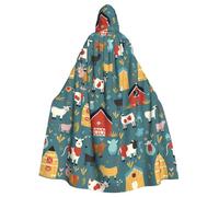 HJFCZH farm animal Prints Halloween Adult Hooded Cloak for various party and carnival settings