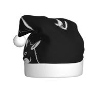 HJFCZH Fierce wolf simple strokes Printing Christmas Hat for Adult Making It a Fun and Durable Gift for Men and Women