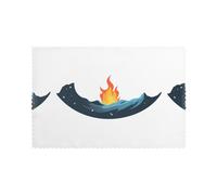 HJFCZH Fire On The Moon Prints Placemats Set of 6 12x18in - Durable Table Layers with Heat-Resistant & Stylish Prints
