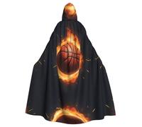 HJFCZH Fired Up Basketball Picture Halloween Adult Hooded Cloak ensuring easy care and long-lasting use