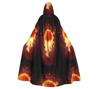 HJFCZH Fired Up Basketball Prints Hooded Cloak - Extra Large Cape, Durable Costume Throw for Cospla